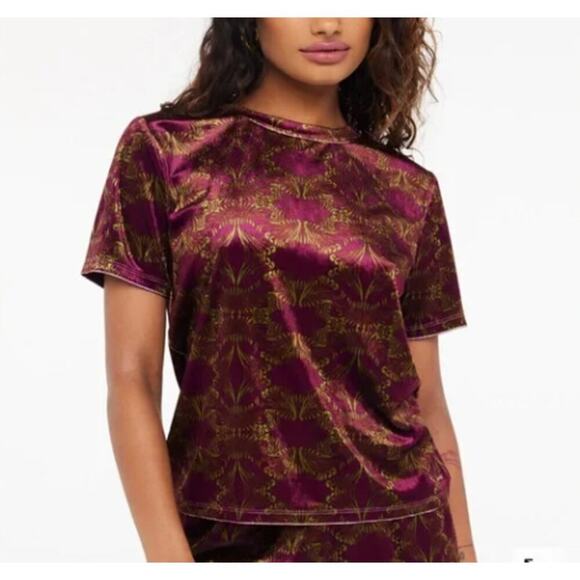 Savage Fenty Women’s Psychedelic Velvet Sleep Top in Dazed 1X NWT - Picture 1 of 10